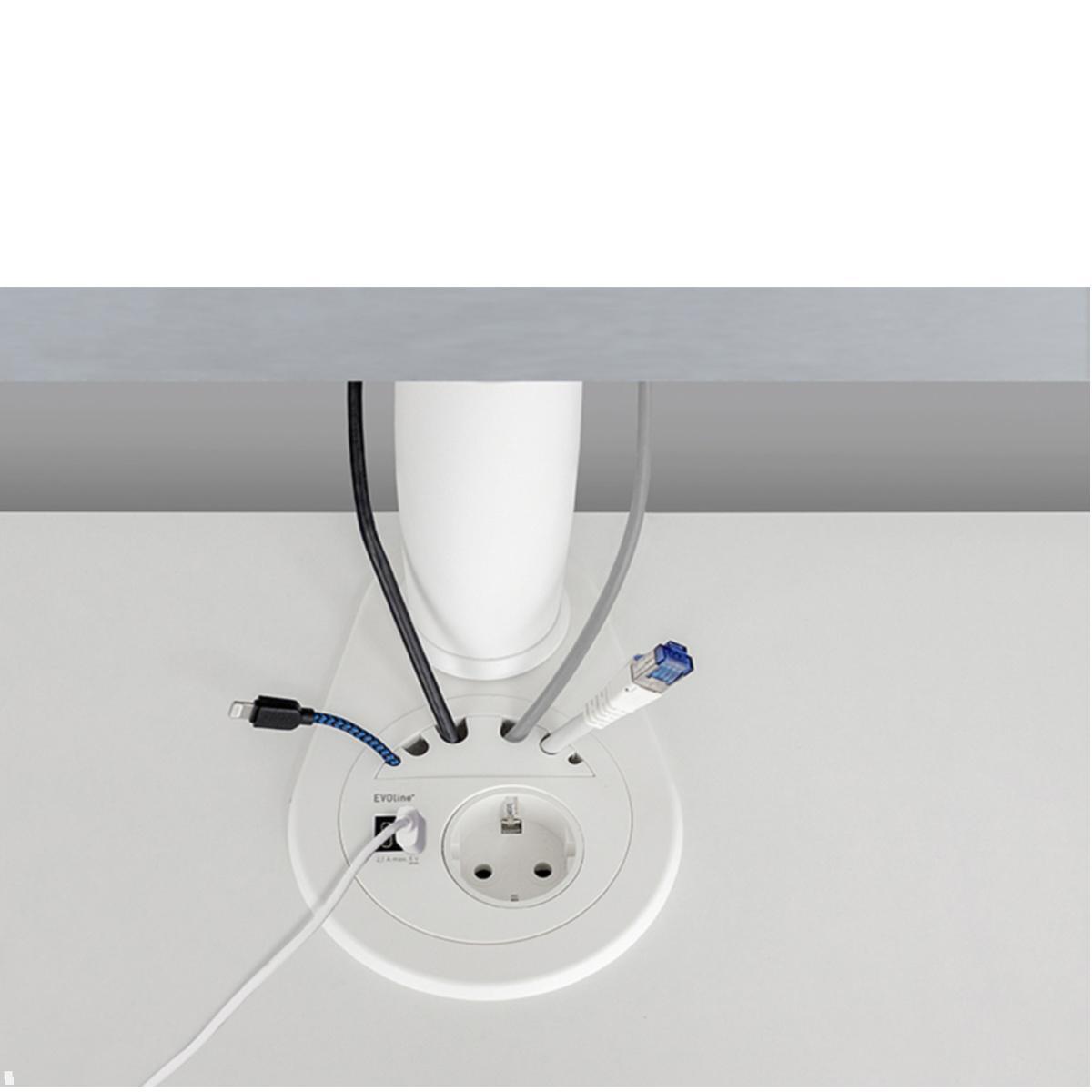 EVOline Circle80 Einbausteckdose mit USB-Charger C/C mit CAT6a, Anwendungsbeispiel