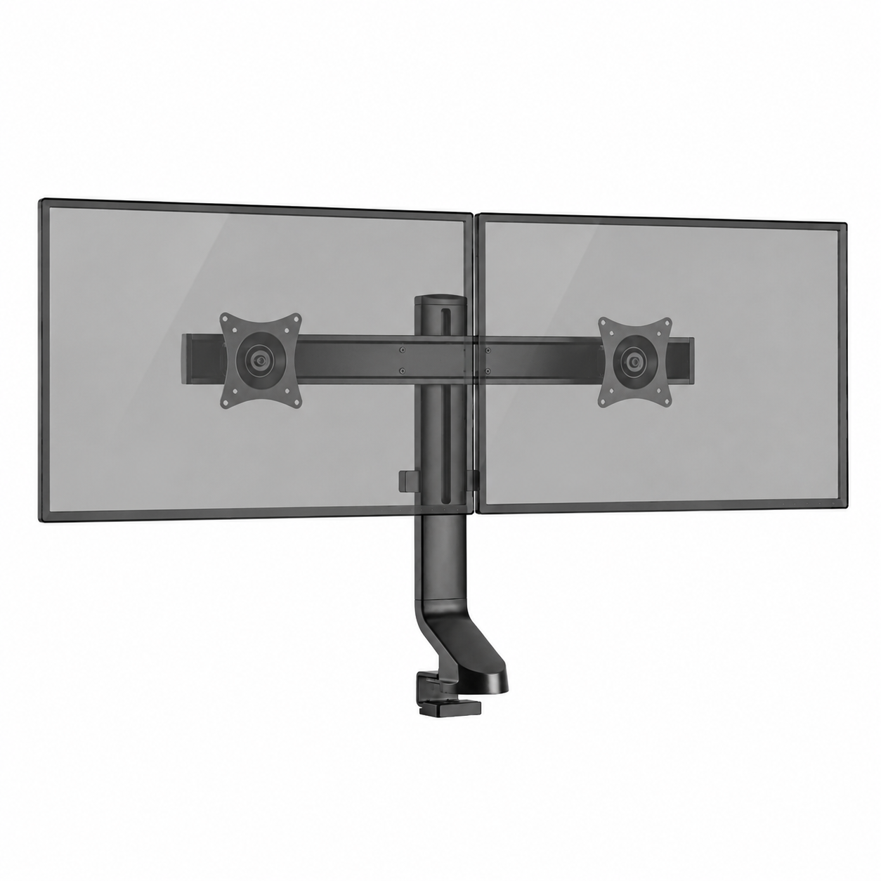 MonLines MTH022B dual Monitor Tischhalterung bis 32 Zoll, höhenverstellbar, schwarz, Dual Monitor Tischhalterung