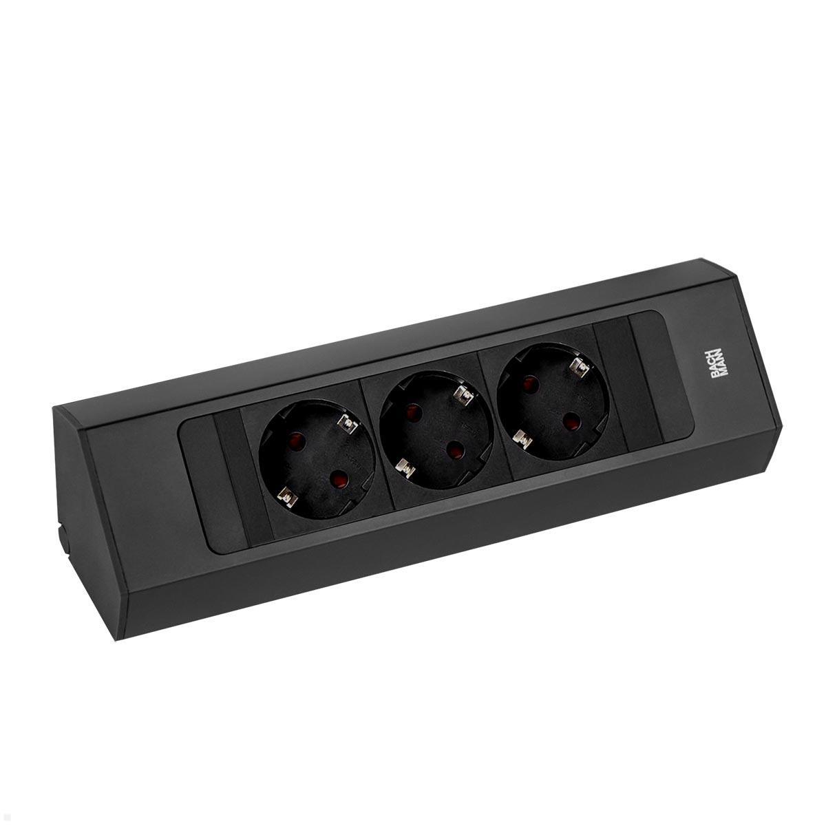 Bachmann CASIA 2 3x Steckdose (932.100) schwarz, kurz Bachmann CASIA 2 3x Steckdose (932.100) schwarz, kurz