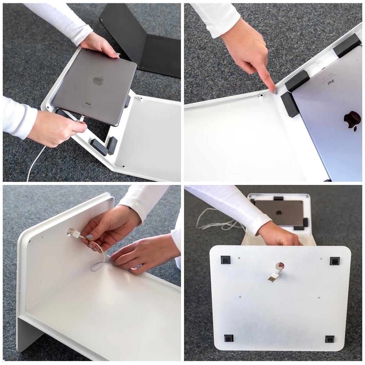 TabLines TBS022 Design Tablet Bodenständer Samsung Tab A 9.7 Kabelführung im Standfuß