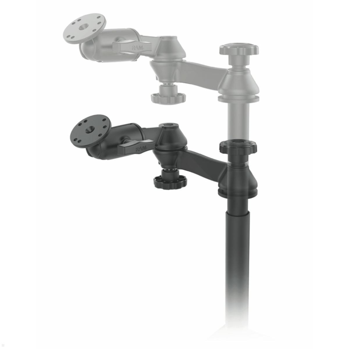 RAM Mounts Universal Fahrzeug-Basis, Doppel-Schwenkarm. C-Kugel (RAM-VB-196-SW2), AMPS Fahrzeughalterung