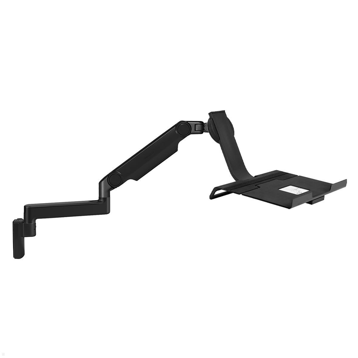 Humanscale M2.1 Laptop Wandhalterung mit Schwenkarm gerade, schwarz, Ablage Humanscale M2.1 Laptop Wandhalterung mit Schwenkarm gerade, schwarz, Ablage