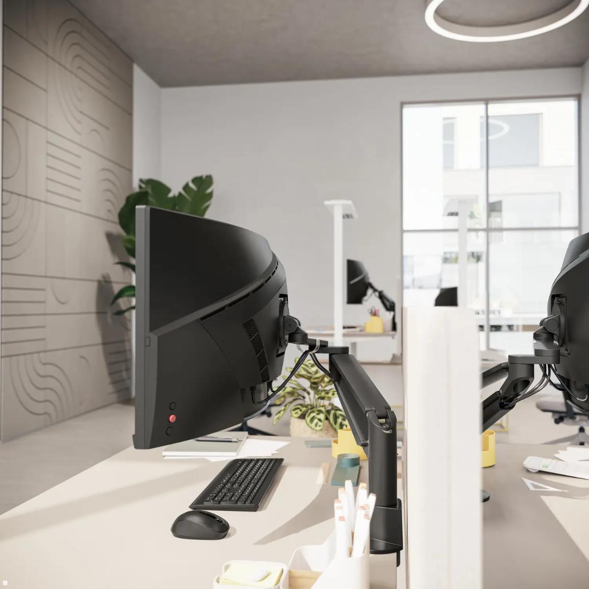 Novus Clu Plus Monitor Tischhalterung bis 50 Zoll (991+3118+000), schwarz, schwenkbare Monitorhalterung