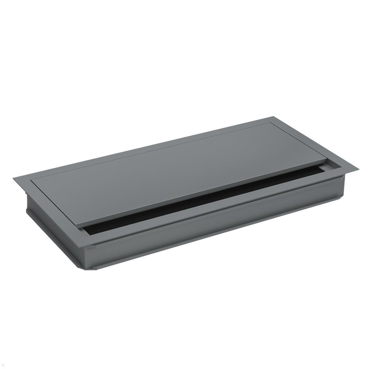 TecLines TKD013T Kabeldurchführung 320x120x25 mm, Titanium / schwarz TecLines TKD013T Kabeldurchführung 320x120x25 mm, Titanium / schwarz