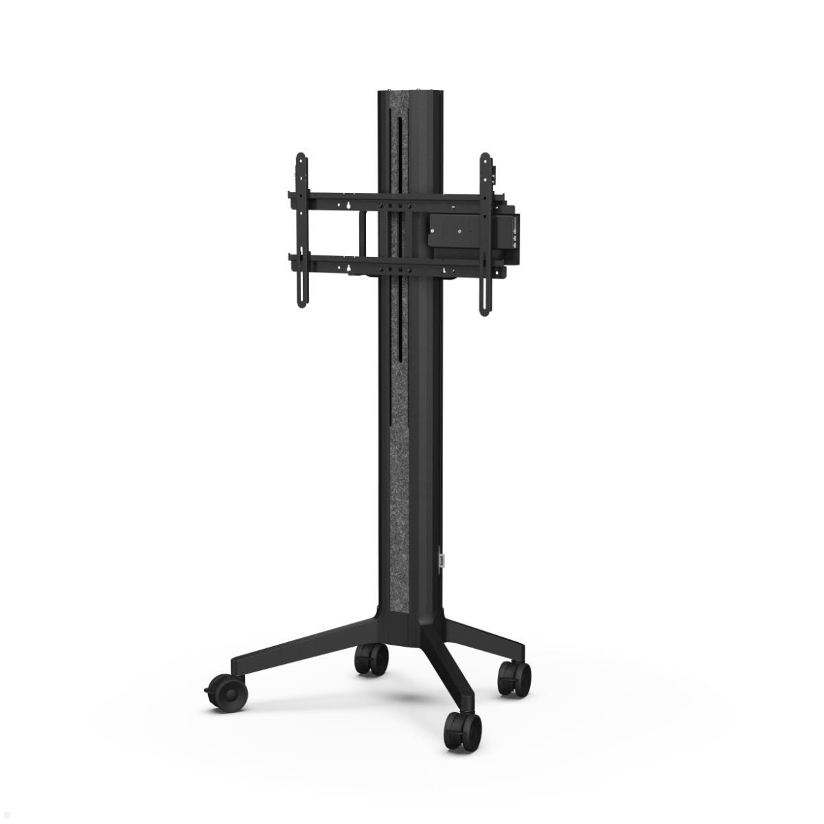 SMS EVER65 mobiler elektrischer Monitorständer 75 Zoll, Filz Cover schwarz (16-002-1S-M)