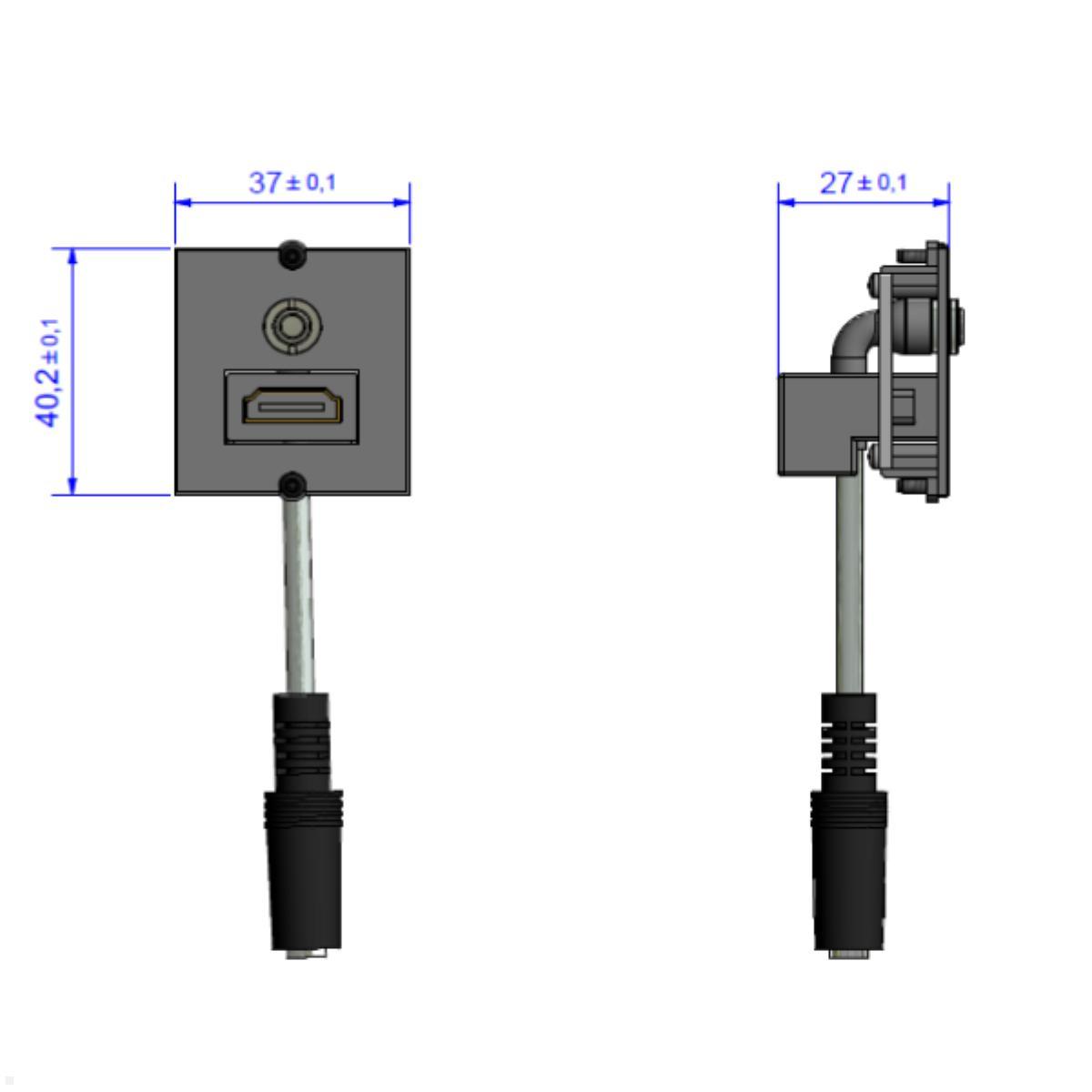 Bachmann Custom Modul 1x HDMI und Miniklinke (917.189), Skizze Bachmann Custom Modul 1x HDMI und Miniklinke (917.189), Skizze