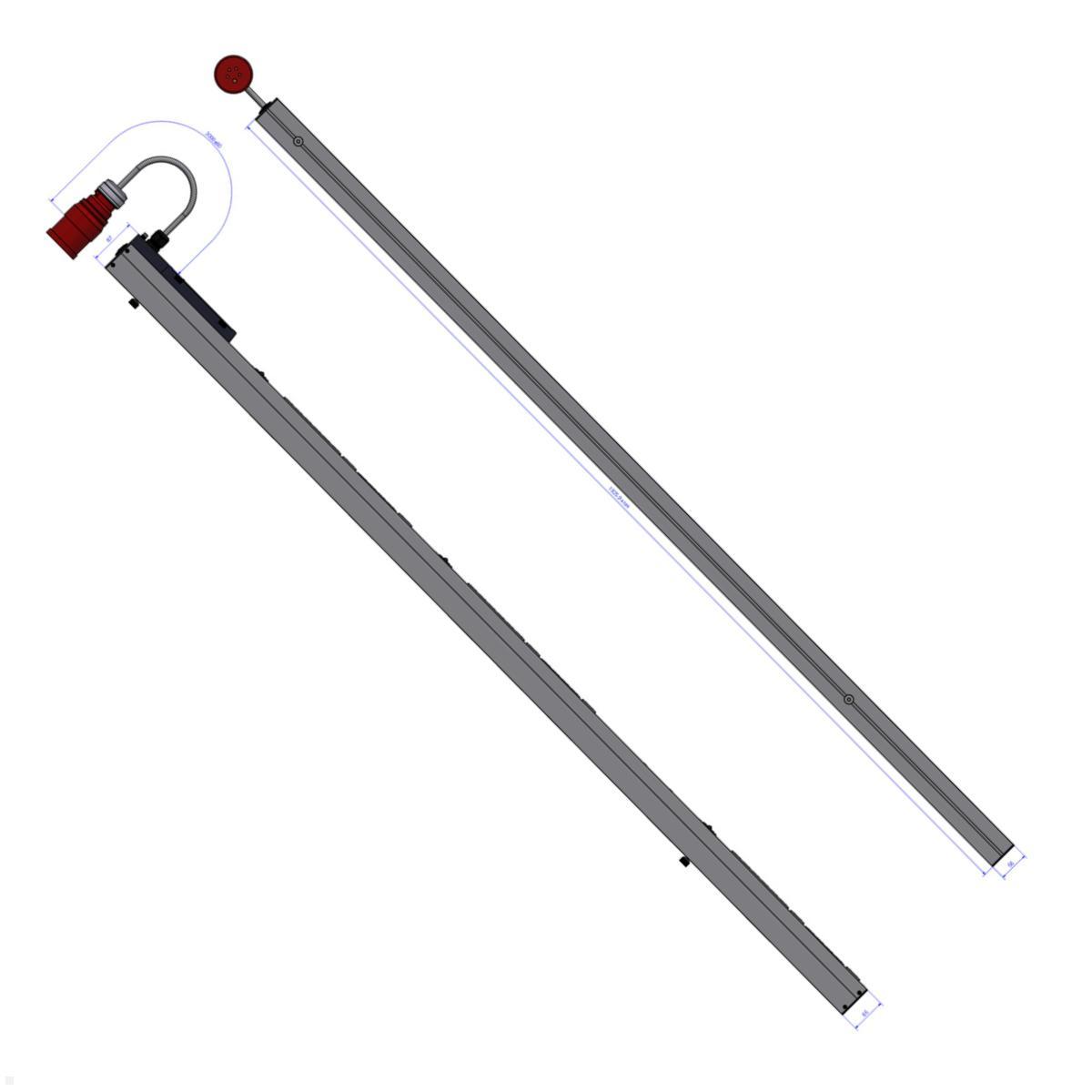 Bachmann BN PRO Metered – 32A Rack PDU mit 30xC13 / 6xC19 / 6xMCB, 3,0m CEE 32A/5p (BM0015596) Maße