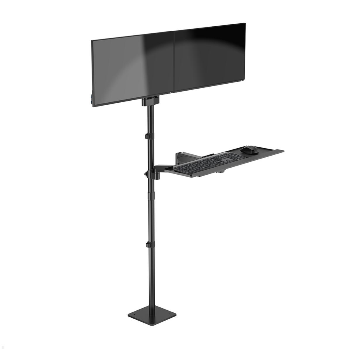 MonLines MBS020B dual Monitor Bodenstandfuß anschraubbar mit Tastaturhalterung, Displayhalterung MonLines MBS020B dual Monitor Bodenstandfuß anschraubbar mit Tastaturhalterung, Displayhalterung