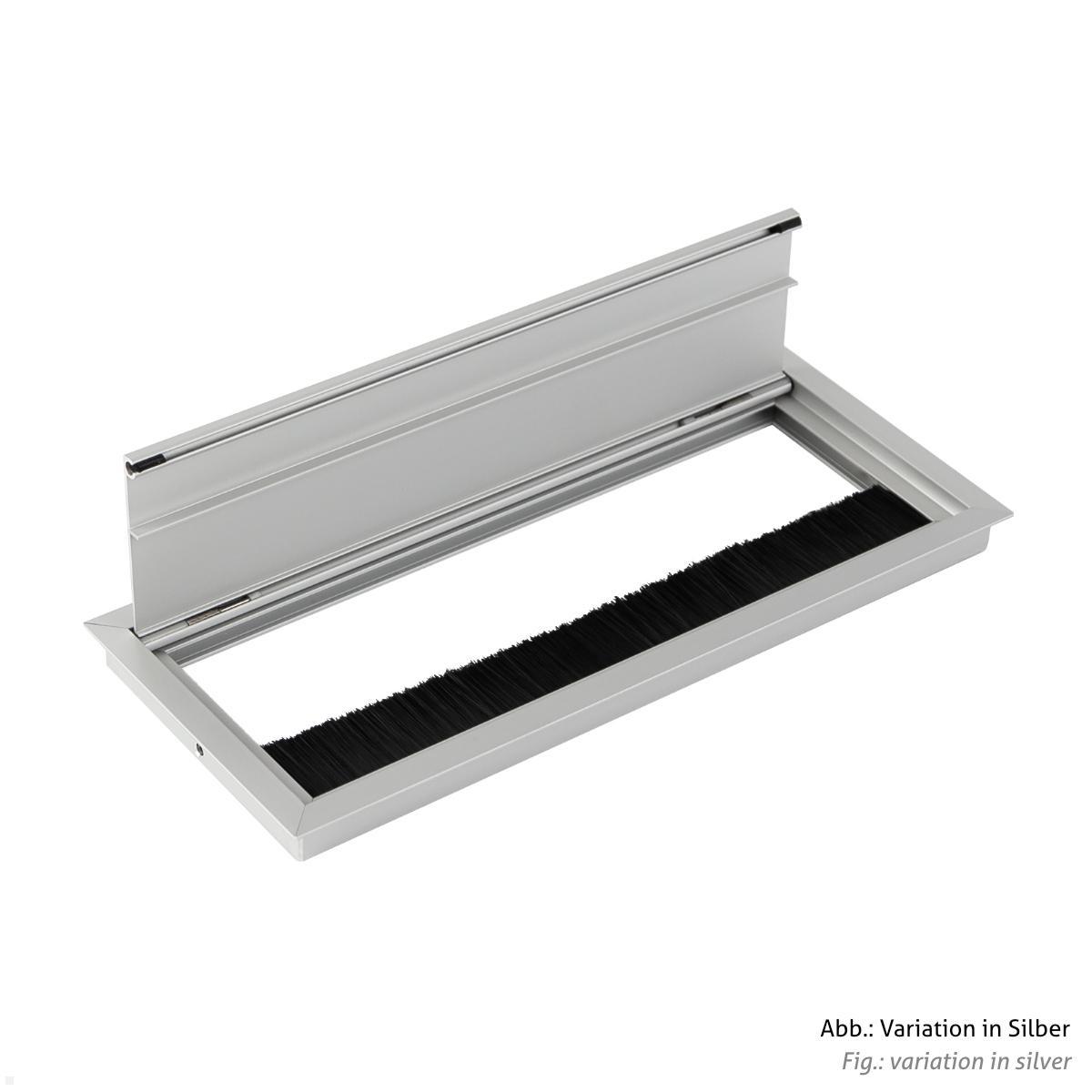 TecLines TKD006W Kabeldurchführung 100x240 mm mit Soft Close, weiß Bürstendichtung TecLines TKD006W Kabeldurchführung 100x240 mm mit Soft Close, weiß Bürstendichtung