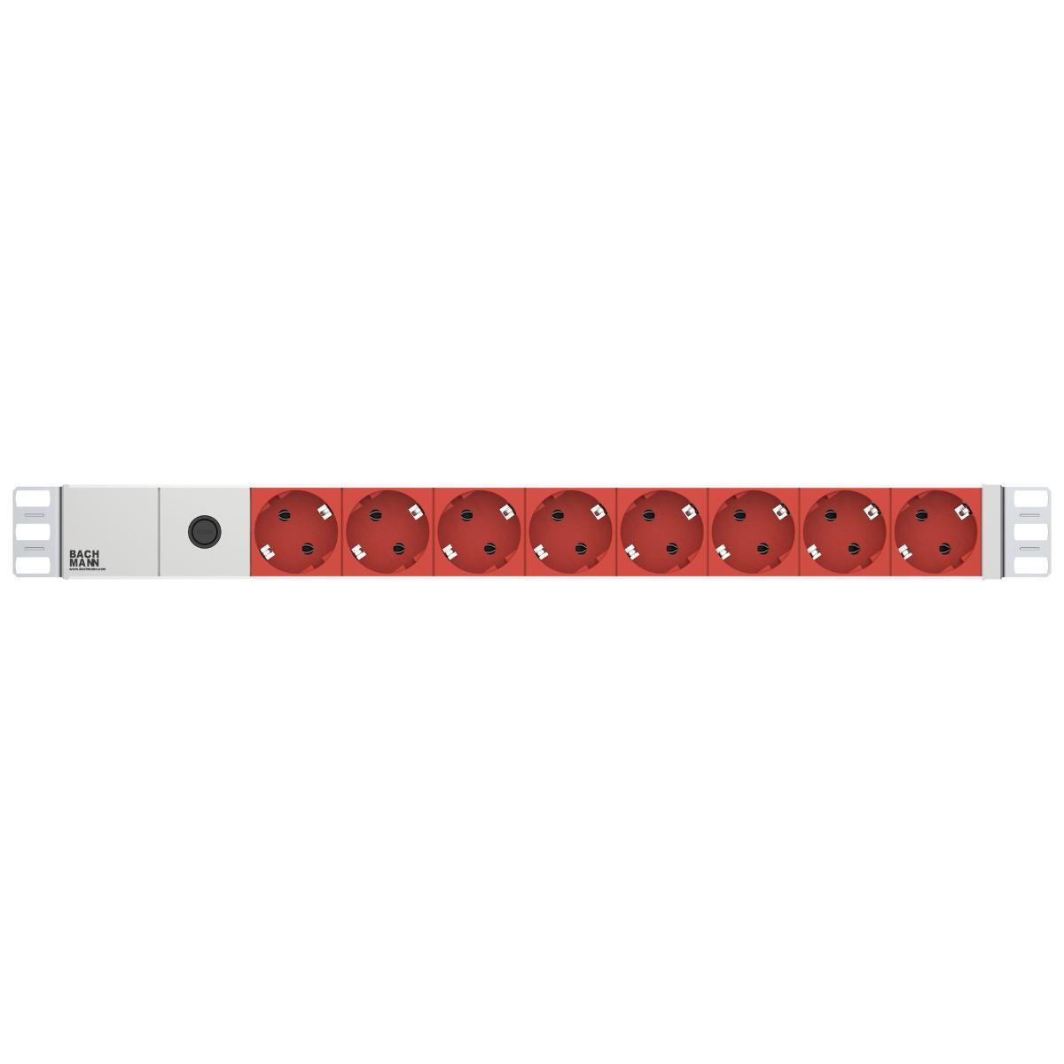 Bachmann 19 Zoll 8-fach Steckdosenleiste Feinsicherung 1HE (333.410), Steckdosenleiste 19 Zoll Rack