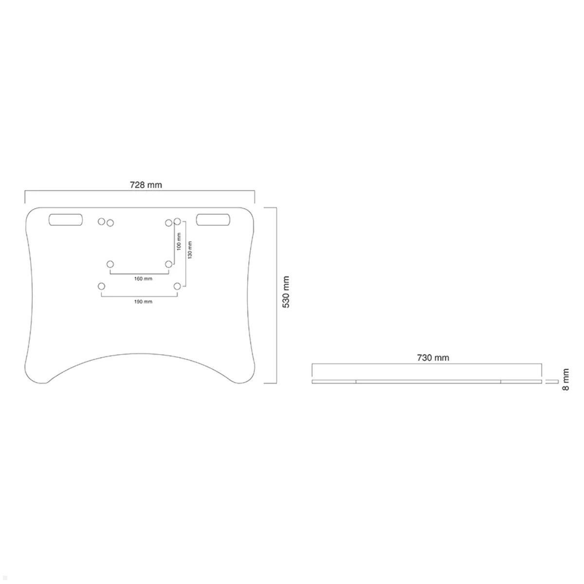 Neomounts Zubehör feste Bodenplatte (PLASMA-M2500FPLATE), silber, Zeichnung Maße Neomounts Zubehör feste Bodenplatte (PLASMA-M2500FPLATE), silber, Zeichnung Maße