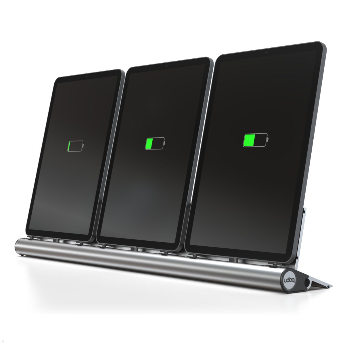 udoq 550 Ladestation für 3 Tablets – USB Tablet Ladegerät Docking Station, silber