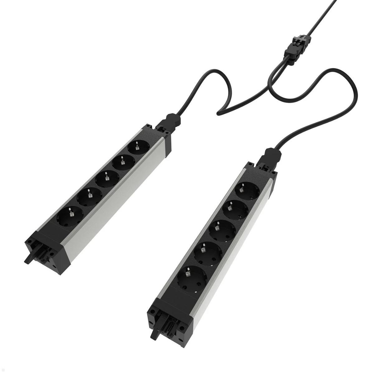 Dataflex Power Powerbar Set 2x 5-fach Steckdosenleiste (28.923), schwarz