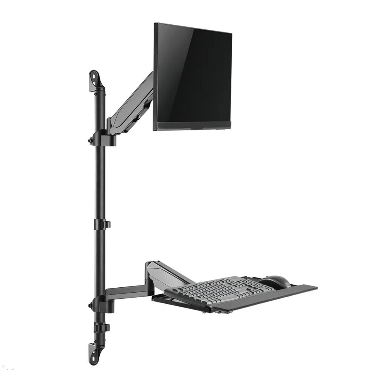 Neomounts WL90-325BL1 wandmontierter Arbeitsplatz für Bildschirme bis 32 Zoll, Ansicht mit Monitor und Tastatur Neomounts WL90-325BL1 wandmontierter Arbeitsplatz für Bildschirme bis 32 Zoll, Ansicht mit Monitor und Tastatur