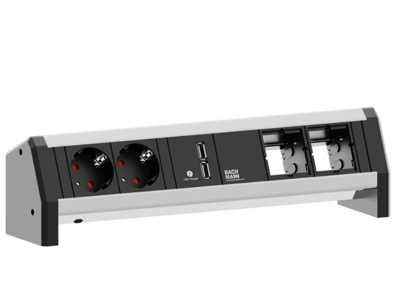 Bachmann DESK 1 1x USB 2x Schuko 2x Custom Modul 902.0183 Bachmann DESK 1 1x USB 2x Schuko 2x Custom Modul 902.0183