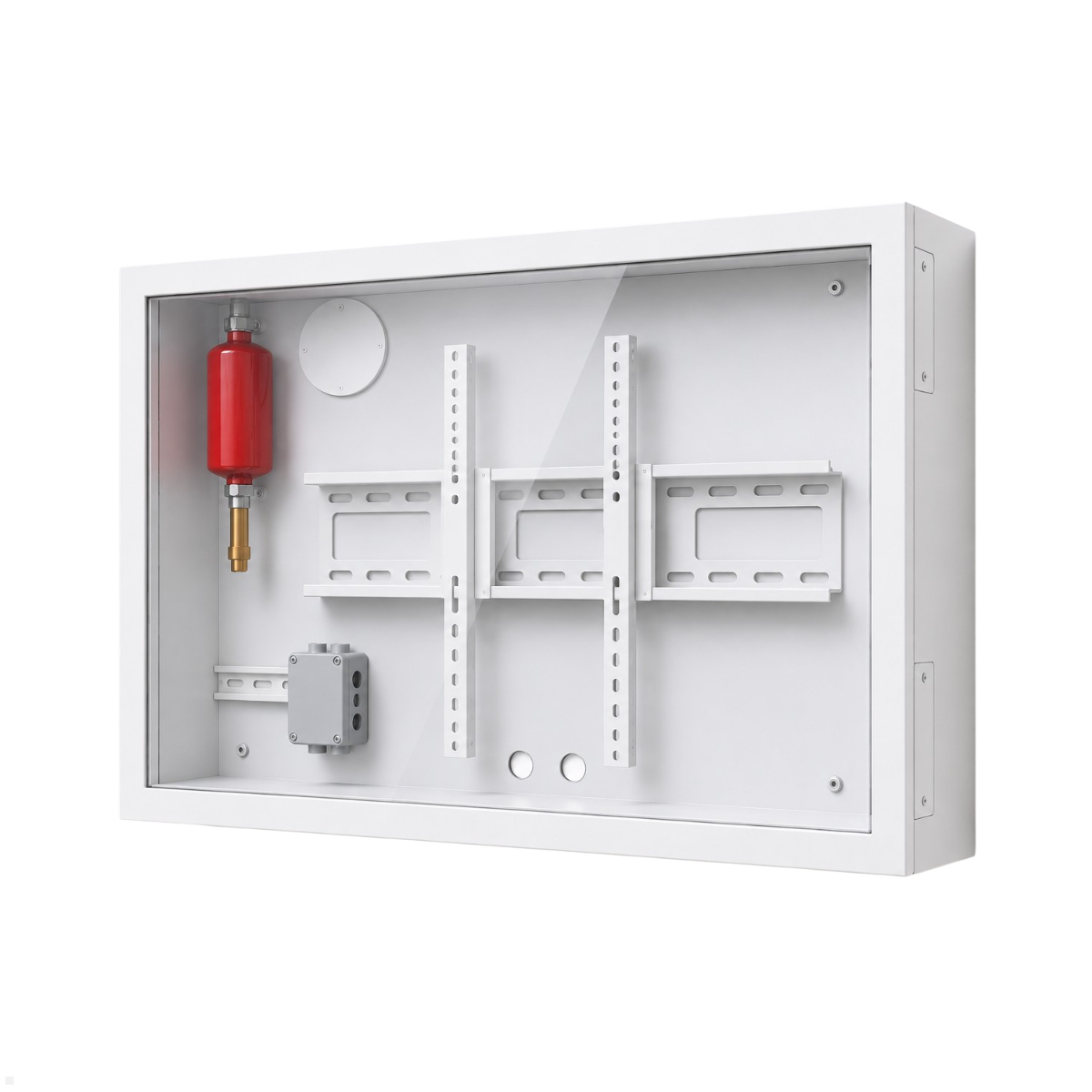 MonLines MBG43 Brandschutzgehäuse für Monitore, Brandschutzgehäuse Monitor, weiß