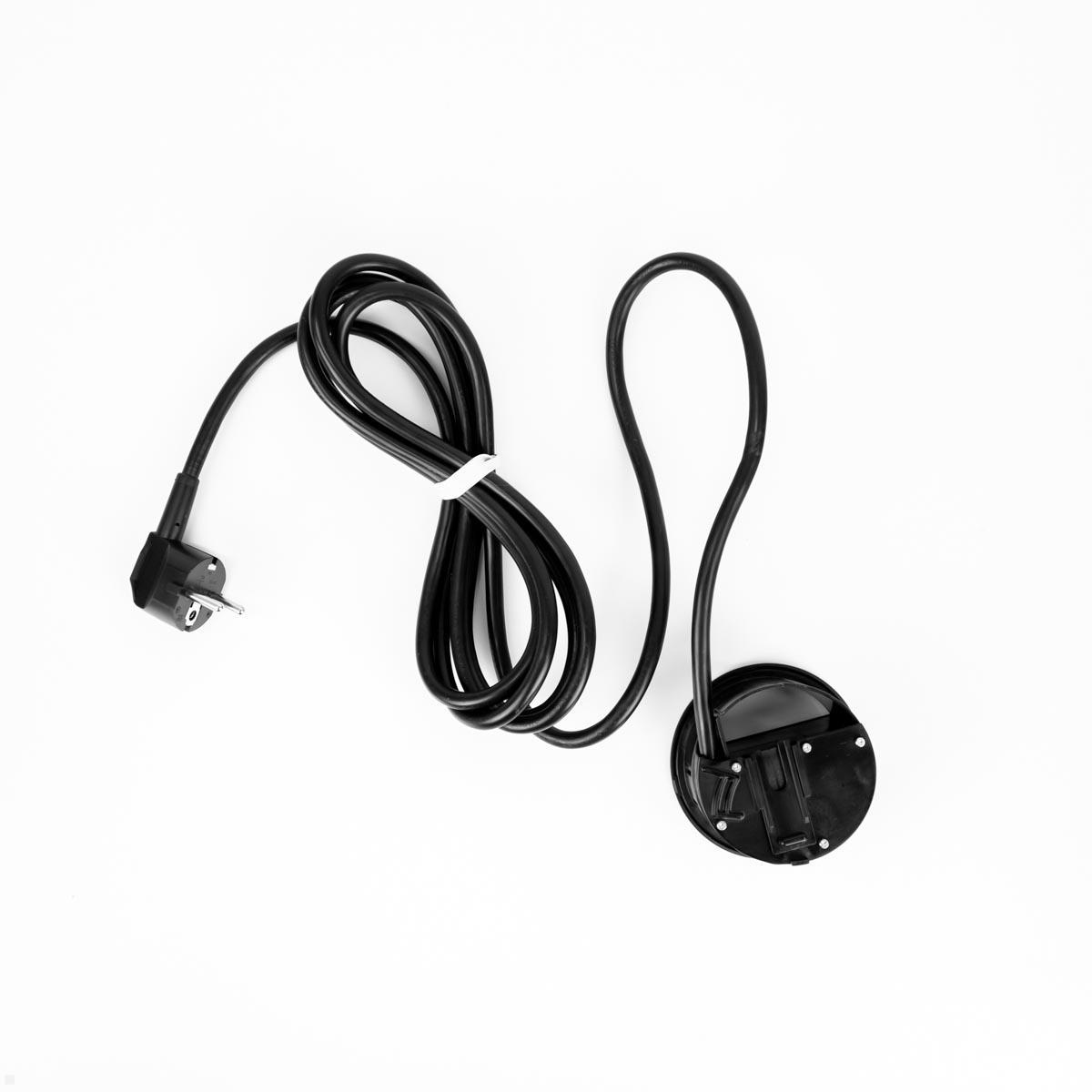 EVOline Circle80 Einbausteckdose mit USB-Charger C/C geschlossen, Zuleitung