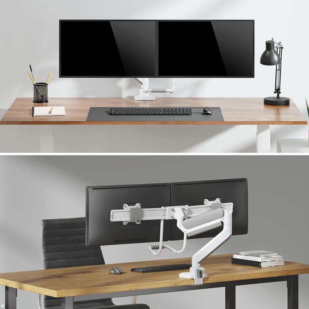 Neomounts DS75-450WH2 Monitorhalter für 2 Monitore nebeneinander bis 32 Zoll, weiß Anwendungsbeispiele Neomounts DS75-450WH2 Monitorhalter für 2 Monitore nebeneinander bis 32 Zoll, weiß Anwendungsbeispiele