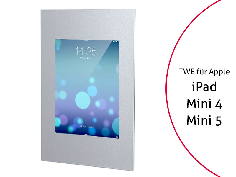 TabLines TWE014S Tablet Wandeinbau für Apple iPad Mini 4 + Mini 5, silber TabLines TWE014S Tablet Wandeinbau für Apple iPad Mini 4 + Mini 5, silber