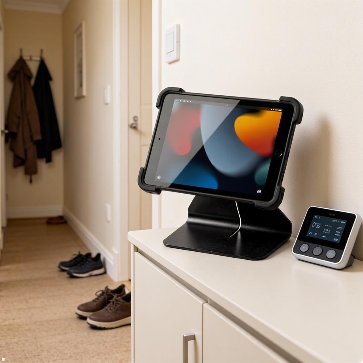 TabLines TTS011W Tablet Tischständer neigbar - weiß, Tablet Halterung Tisch