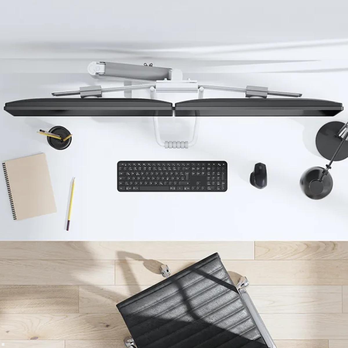 Neomounts DS75-450WH2 Monitorhalter für 2 Monitore nebeneinander bis 32 Zoll, weiß Anwendung Homeoffice Neomounts DS75-450WH2 Monitorhalter für 2 Monitore nebeneinander bis 32 Zoll, weiß Anwendung Homeoffice