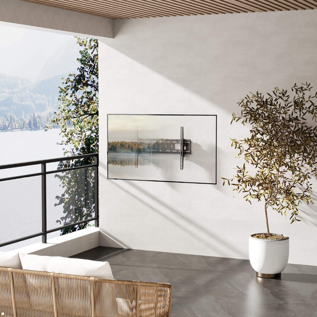MonLines MWH046B Outdoor TV Wandhalterung neigbar, 37-86 Zoll bis 50kg, VESA Befestigung Rückseite