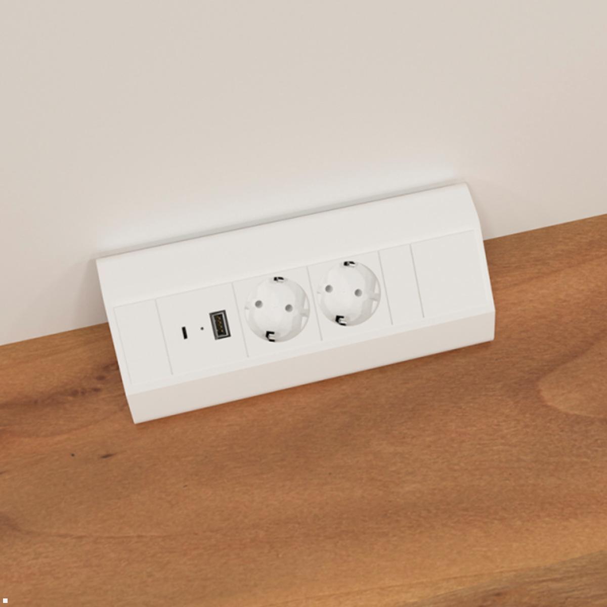 TecLines TAS003 2-fach Ecksteckdose mit 2x USB A+C Charger, Beispiel