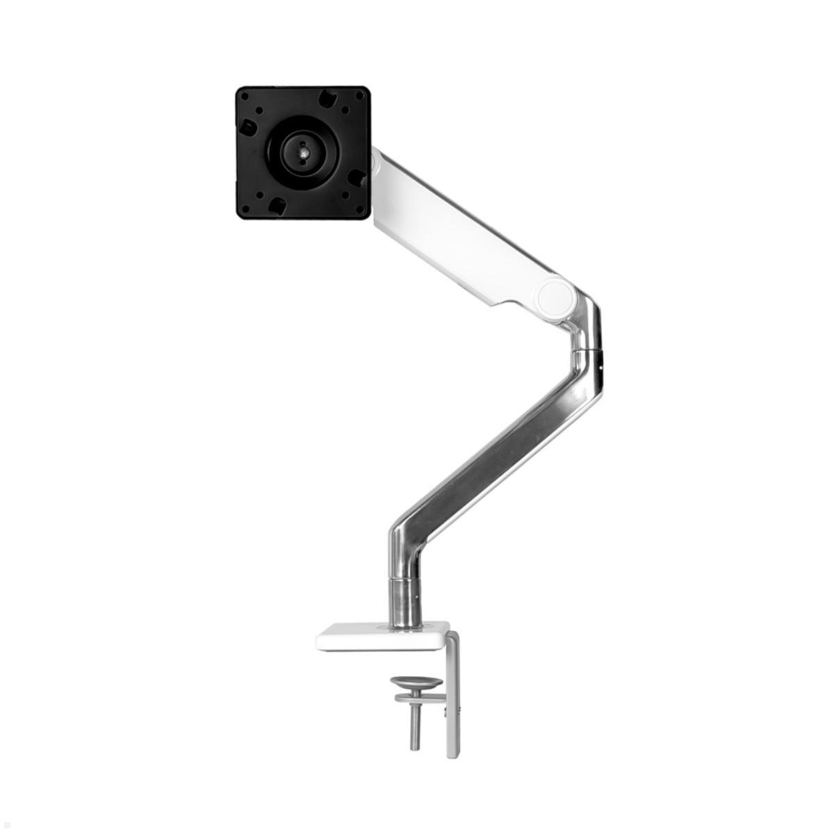Humanscale M2.1 Laptop Tischhalterung mit Schwenkarm schräg, weiß, Vorderseite Humanscale M2.1 Laptop Tischhalterung mit Schwenkarm schräg, weiß, Vorderseite