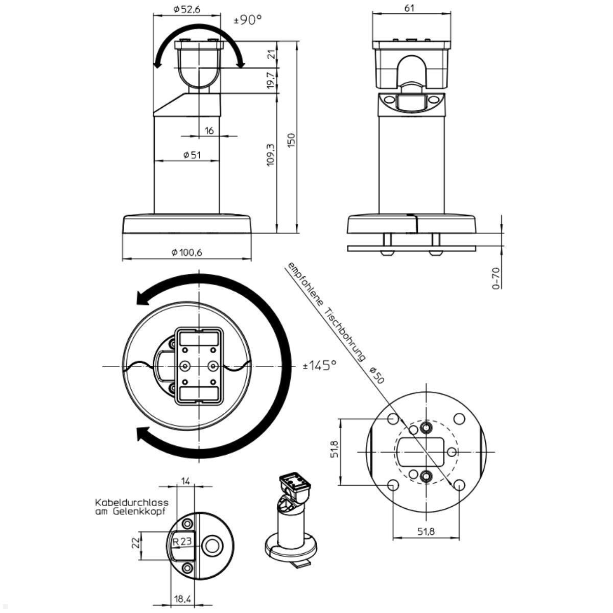 Novus evo POS EC Cash Terminal Halterung CCV Base Next Zeichnung Säule Novus evo POS EC Cash Terminal Halterung CCV Base Next Zeichnung Säule