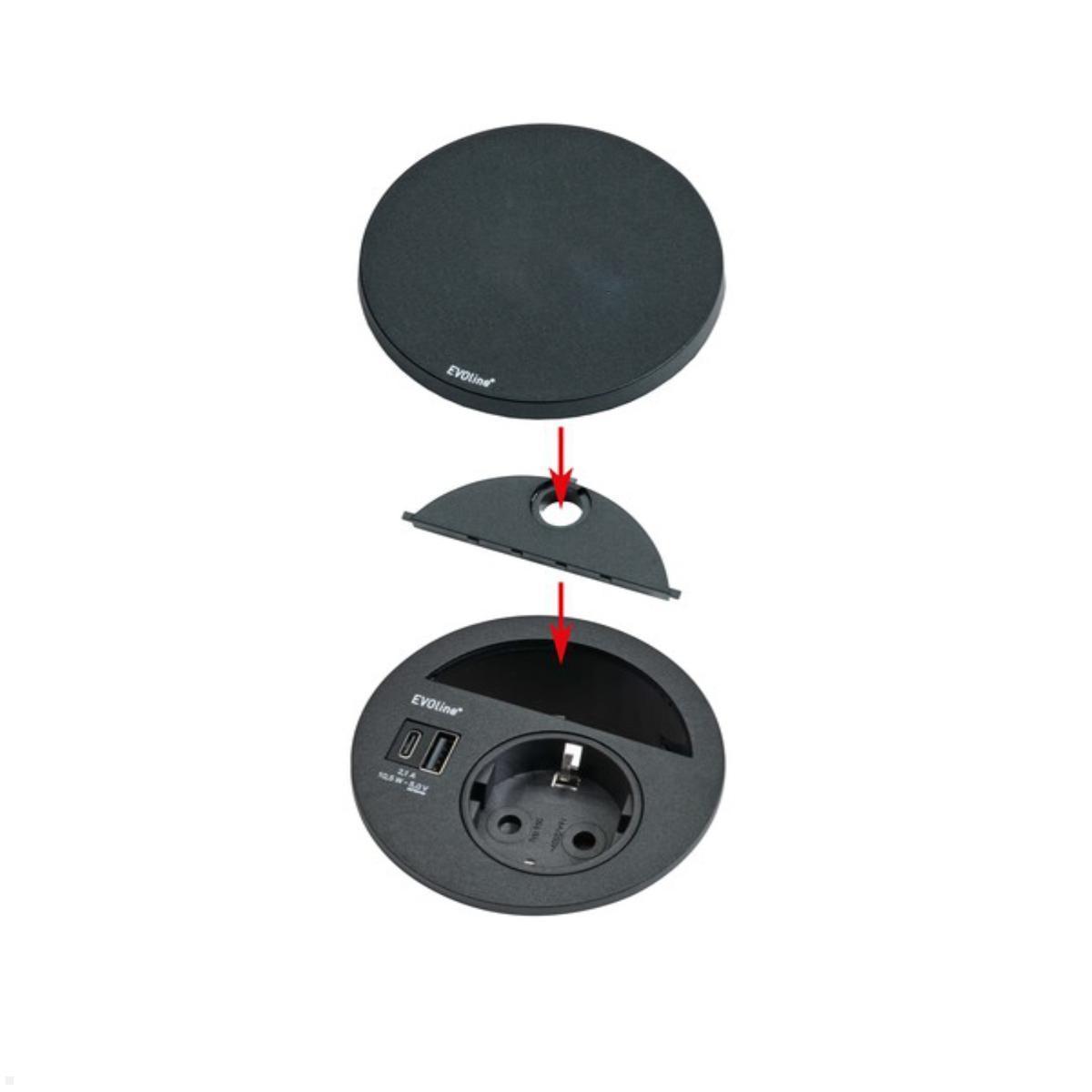 EVOline Circle80 Zubehör Hide Deckel für Einbausteckdosen, Einbau Deckel (Abb. ähnlich) EVOline Circle80 Zubehör Hide Deckel für Einbausteckdosen, Einbau Deckel (Abb. ähnlich)