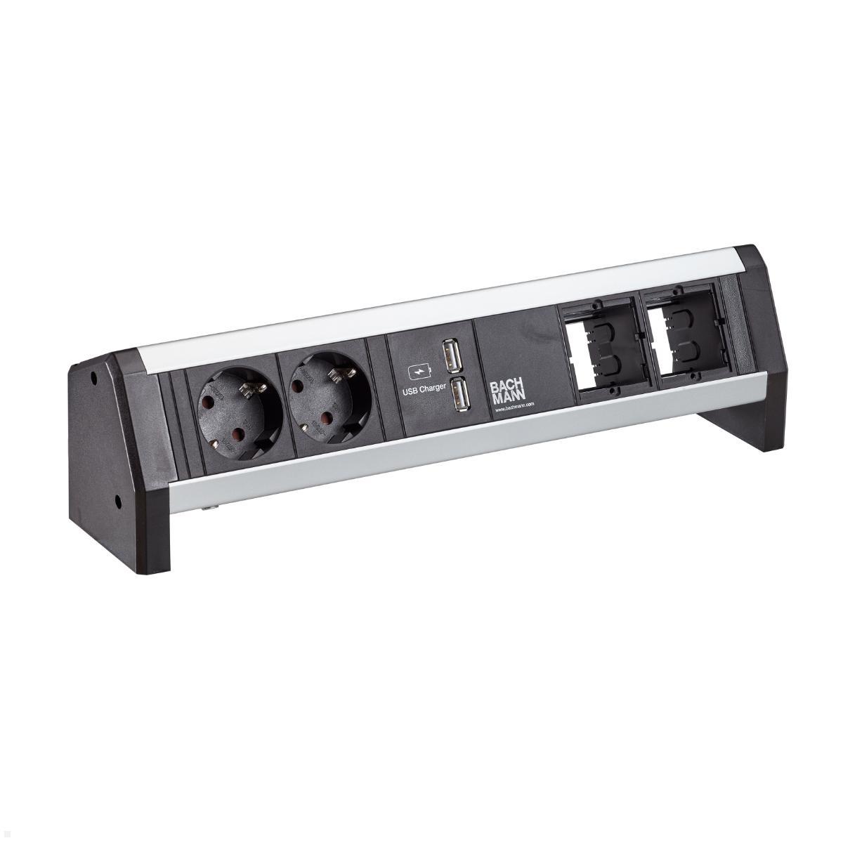 Bachmann DESK 2x Steckdose 1x USB-Charger A/A 2x CM (902.0245)