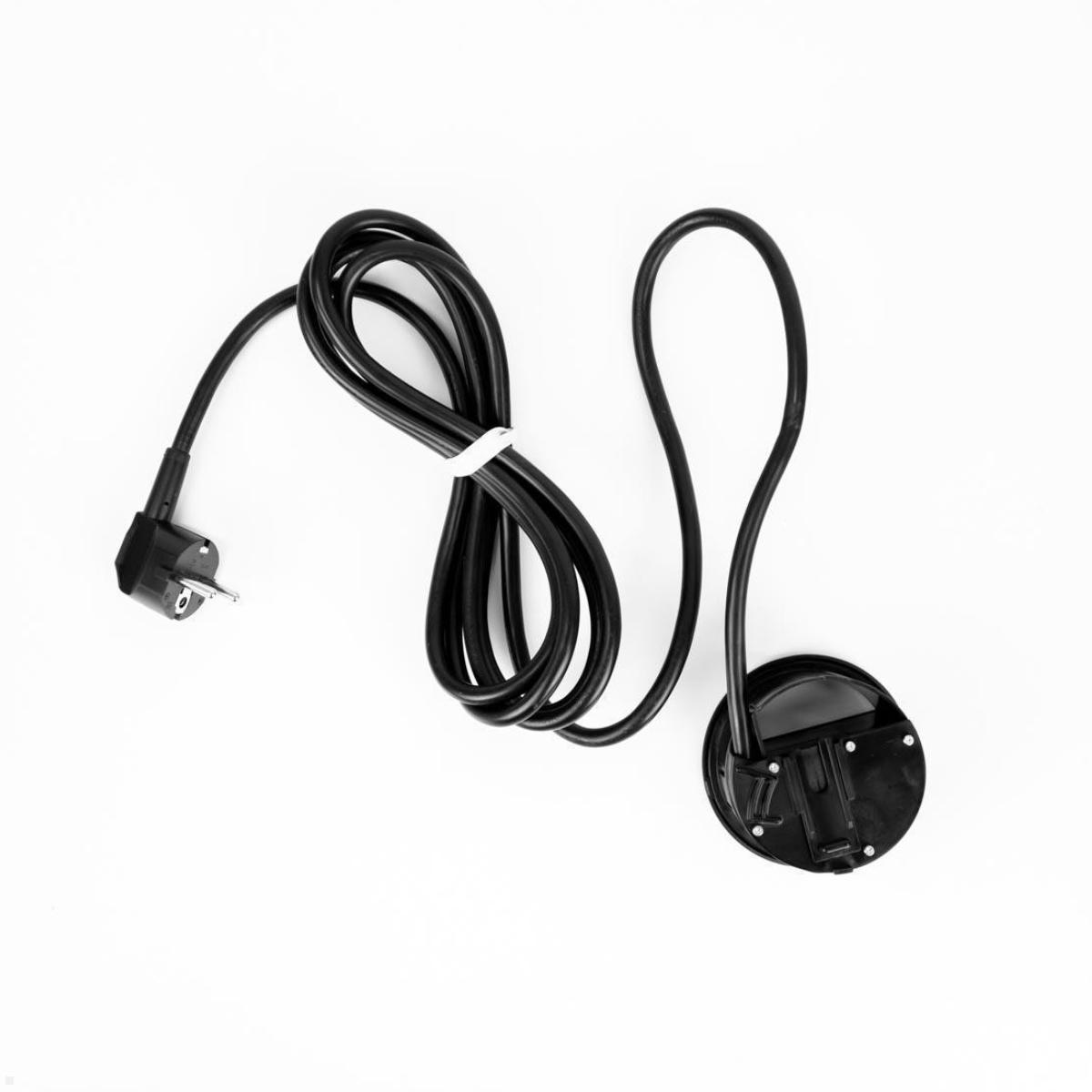 EVOline Circle80 Einbausteckdose mit USB-Charger C/C und DisQ Induktion-Charger, Rückseite Steckdose