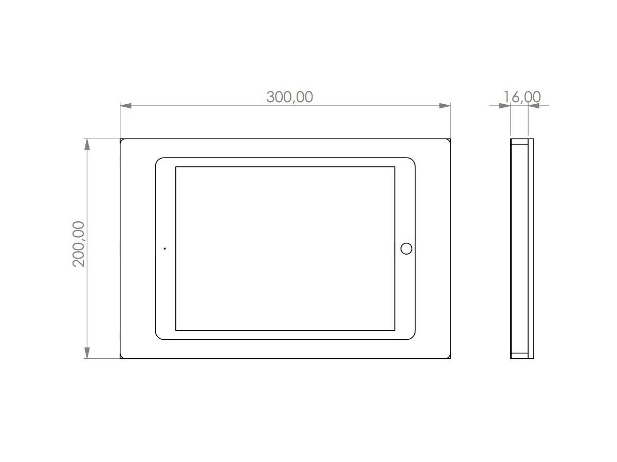 TabLines TWH022W Tablet Wandhalterung für Apple iPad Pro 11.0 Zoll, weiß Maße TabLines TWH022W Tablet Wandhalterung für Apple iPad Pro 11.0 Zoll, weiß Maße
