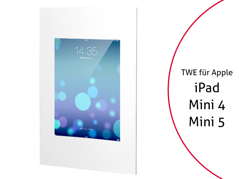TabLines TWE014W Tablet Wandeinbau für Apple iPad Mini 4 + Mini 5, weiß TabLines TWE014W Tablet Wandeinbau für Apple iPad Mini 4 + Mini 5, weiß