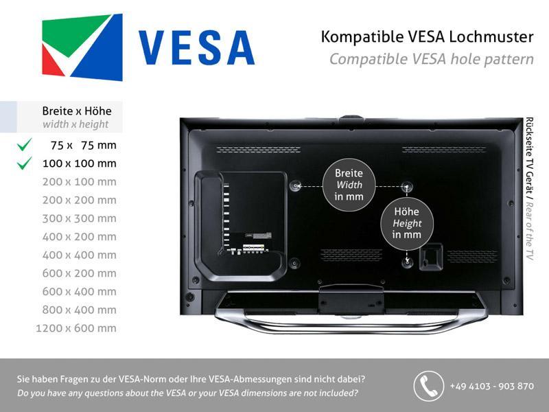 Edbak Praxis Monitor Schwenkarm Wandhalterung, weiß (MSA02W-B), VESA Standard