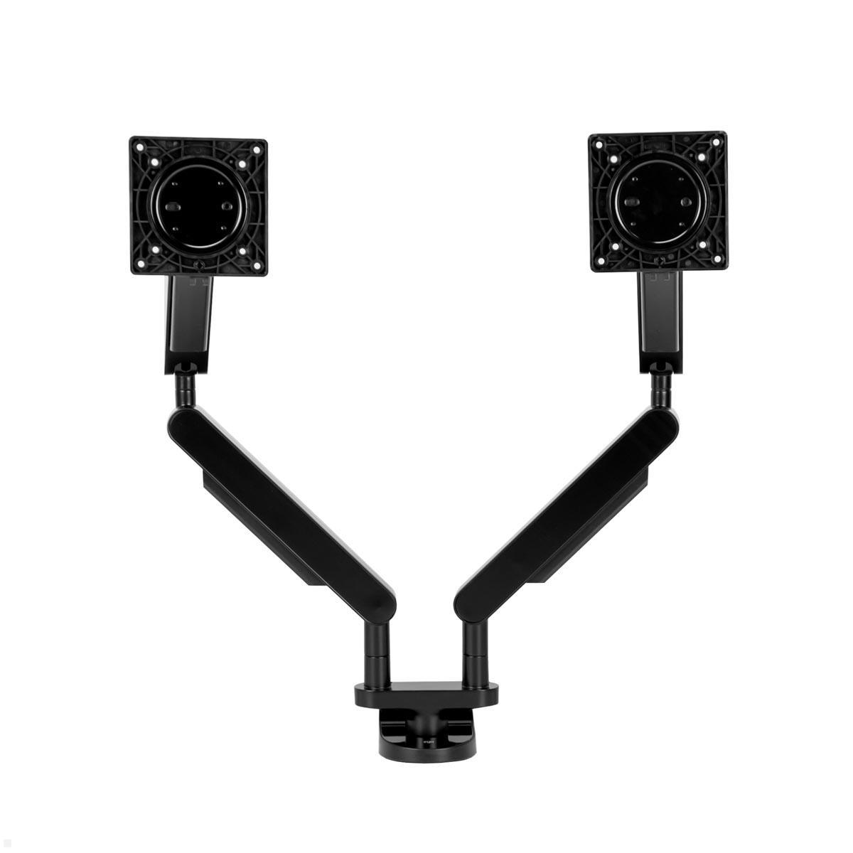 Bachmann ZG2 Dual Monitor Tischhalterung mit Tischklemme, schwarz (BM0013678), Tragarme