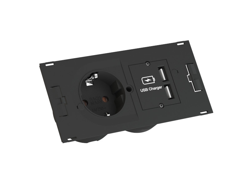Bachmann DUE 1x Steckdose, 1x USB Charger (929.040) Bachmann DUE 1x Steckdose, 1x USB Charger (929.040)