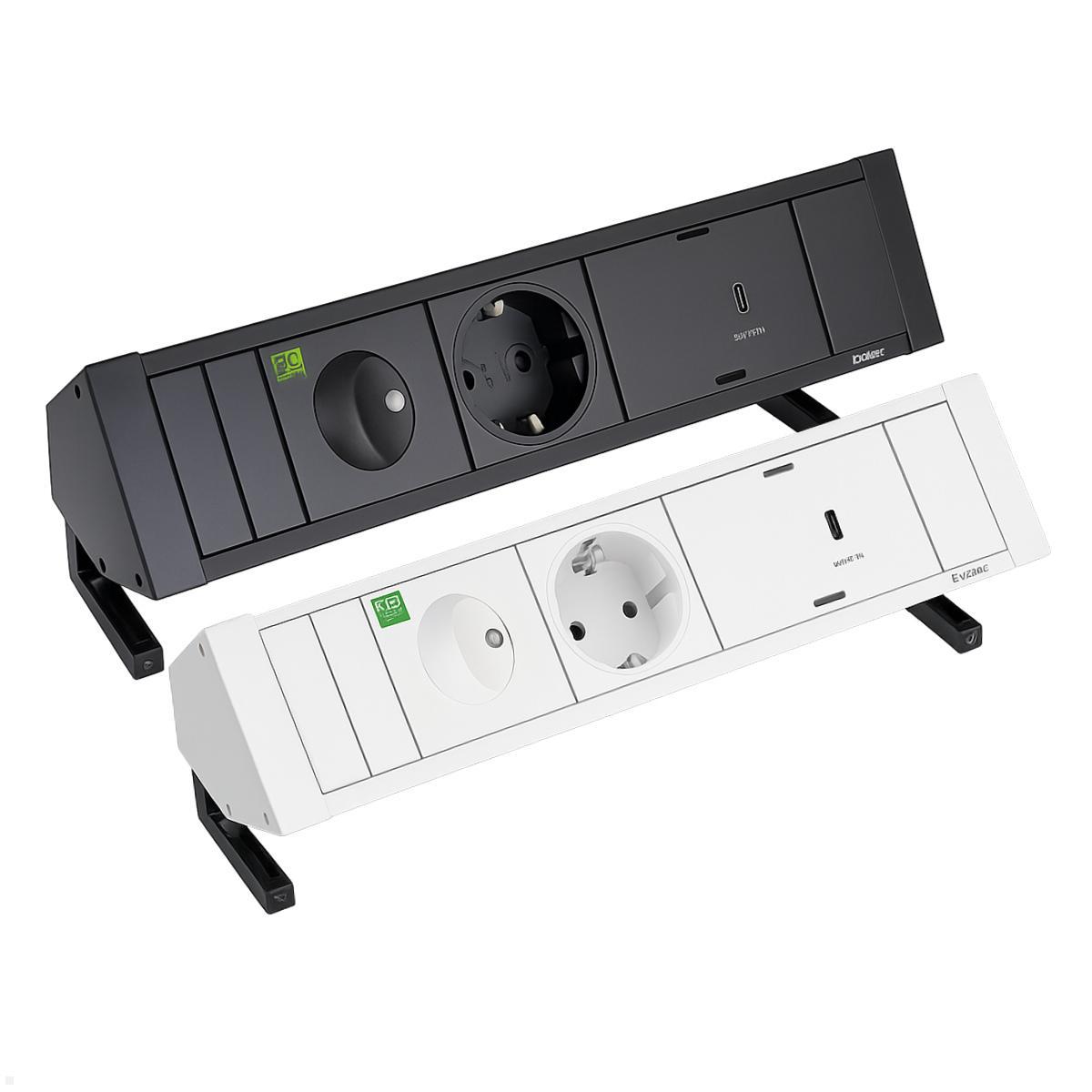 EVOline Dock Square – ECOswitch 1x Schuko, 1x Schalter, 1x Wechselcharger