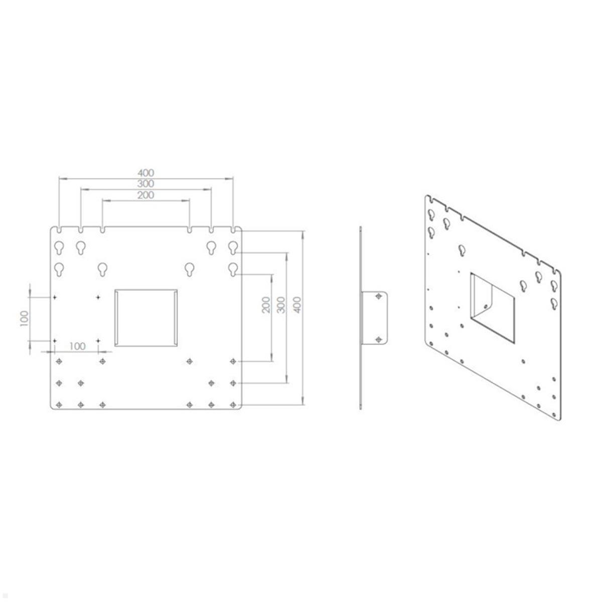 SMS Icon FH T 1450 C Monitorständer mit VESA Adapter bis 400x400 mm, silber technische Zeichnung VESA Adapter SMS Icon FH T 1450 C Monitorständer mit VESA Adapter bis 400x400 mm, silber technische Zeichnung VESA Adapter