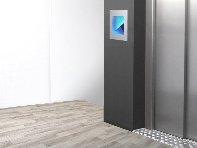 TabLines TWE038S Tablet Wandeinbau für Samsung Tab S3 9.7, silber Anwendungsbeispiel TabLines TWE038S Tablet Wandeinbau für Samsung Tab S3 9.7, silber Anwendungsbeispiel