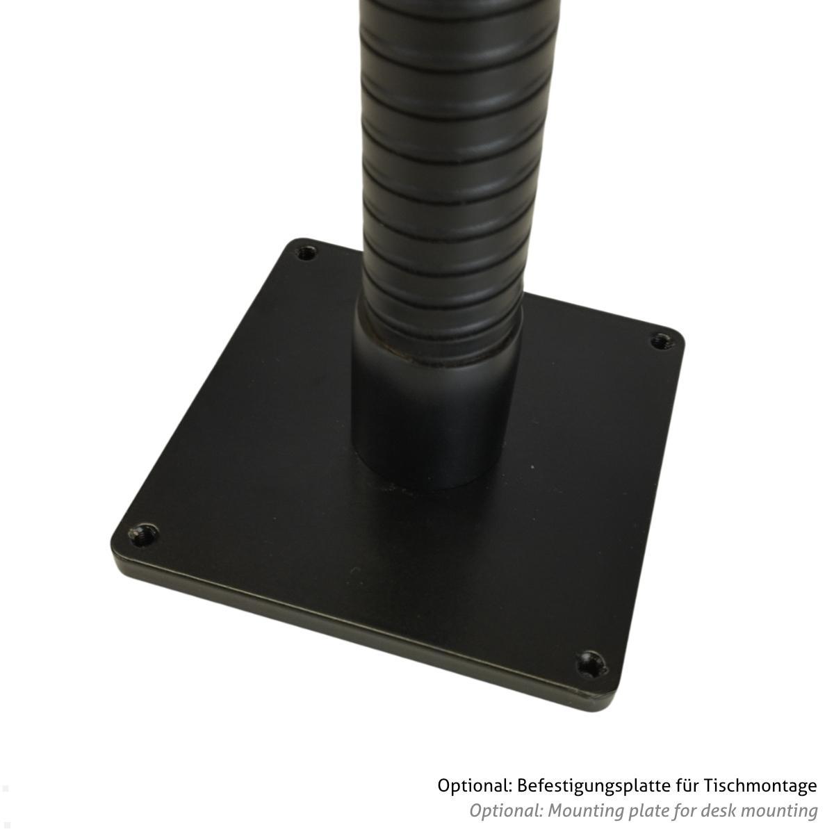 TabLines TTH003B Tablet Tischhalterung Schwanenhals, optionaler Standfuß zum anschrauben an Wand oder Tisch