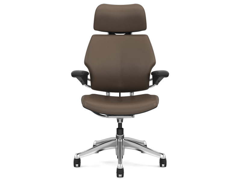 Humanscale Bürostuhl Leder Freedom Headrest F211AQ429N braun front Humanscale Bürostuhl Leder Freedom Headrest F211AQ429N braun front