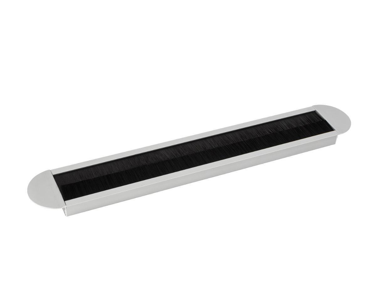 TecLines TKB004 Tisch Kabeldurchlass abgerundet geteilte Bürstendichtung, silber TecLines TKB004 Tisch Kabeldurchlass abgerundet geteilte Bürstendichtung, silber
