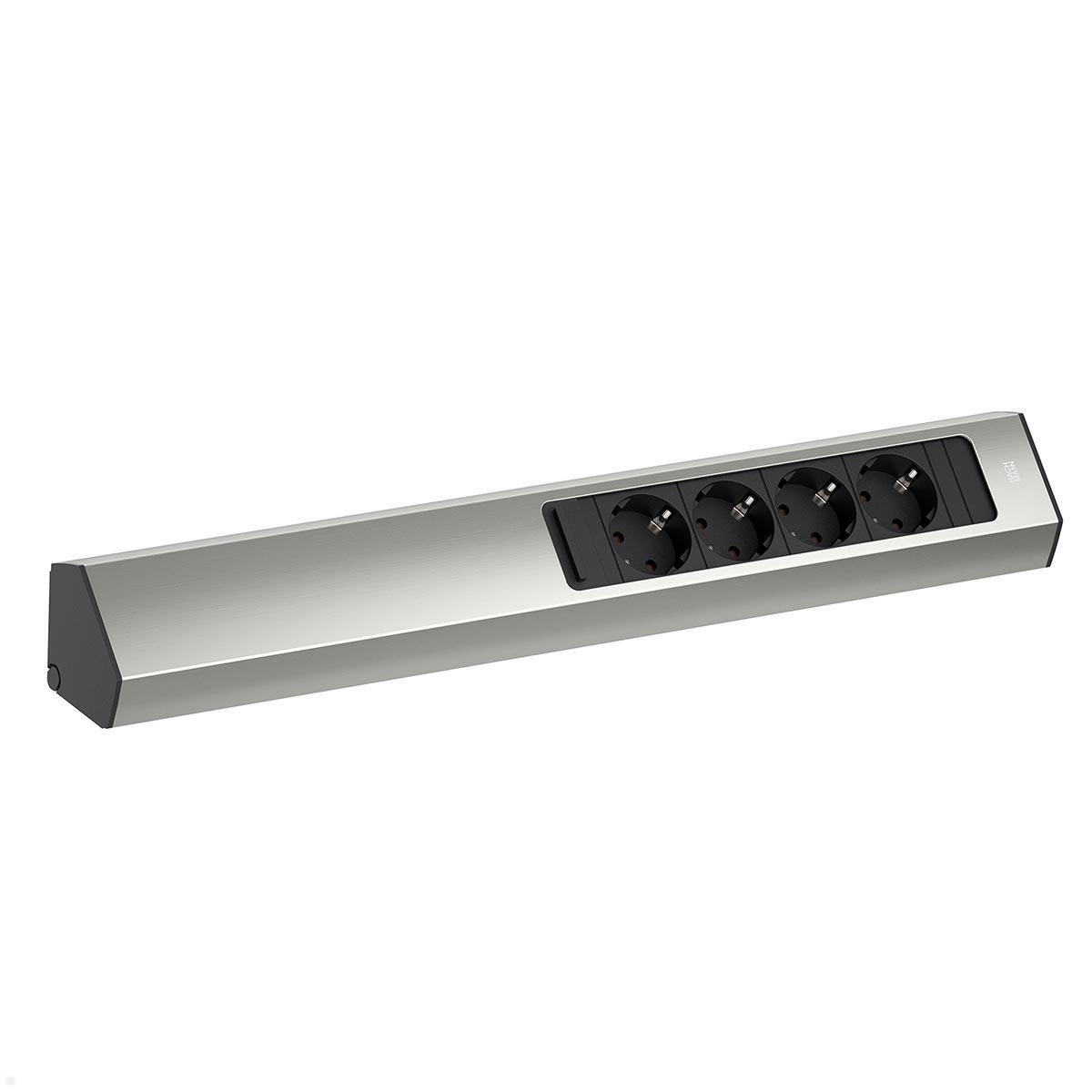 Bachmann CASIA 2 4x Steckdose (932.004) Edelstahl-Optik, lang Bachmann CASIA 2 4x Steckdose (932.004) Edelstahl-Optik, lang