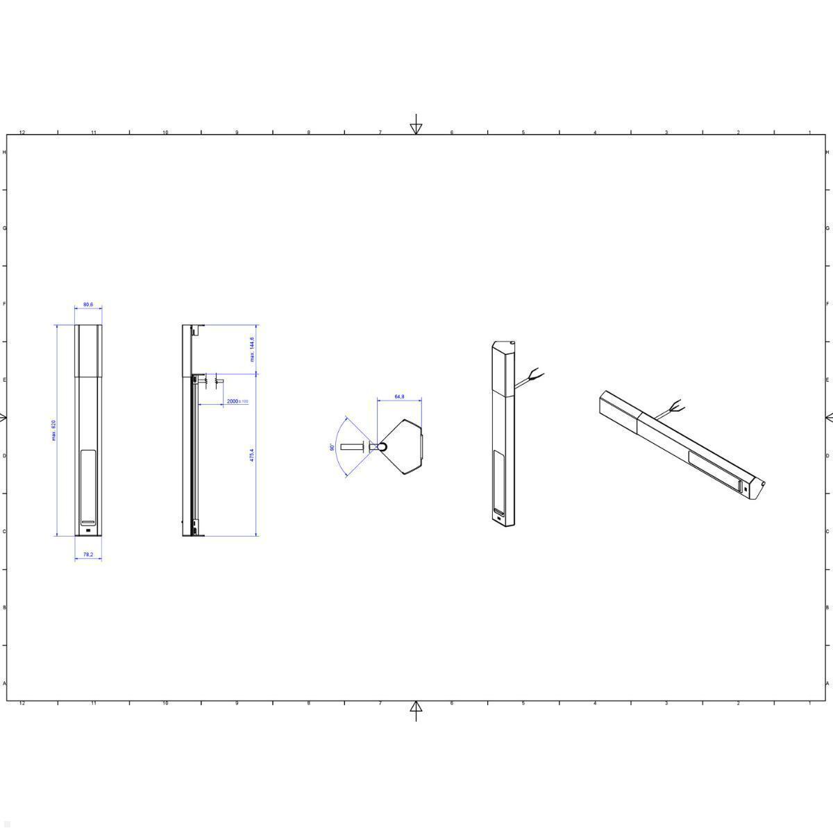 Bachmann CASIA 2 3x Steckdose 1x USB C/C 45W, 2m Zuleitung (BM0023174), Edelstahl Optik, Rückseite mit Montagestecker