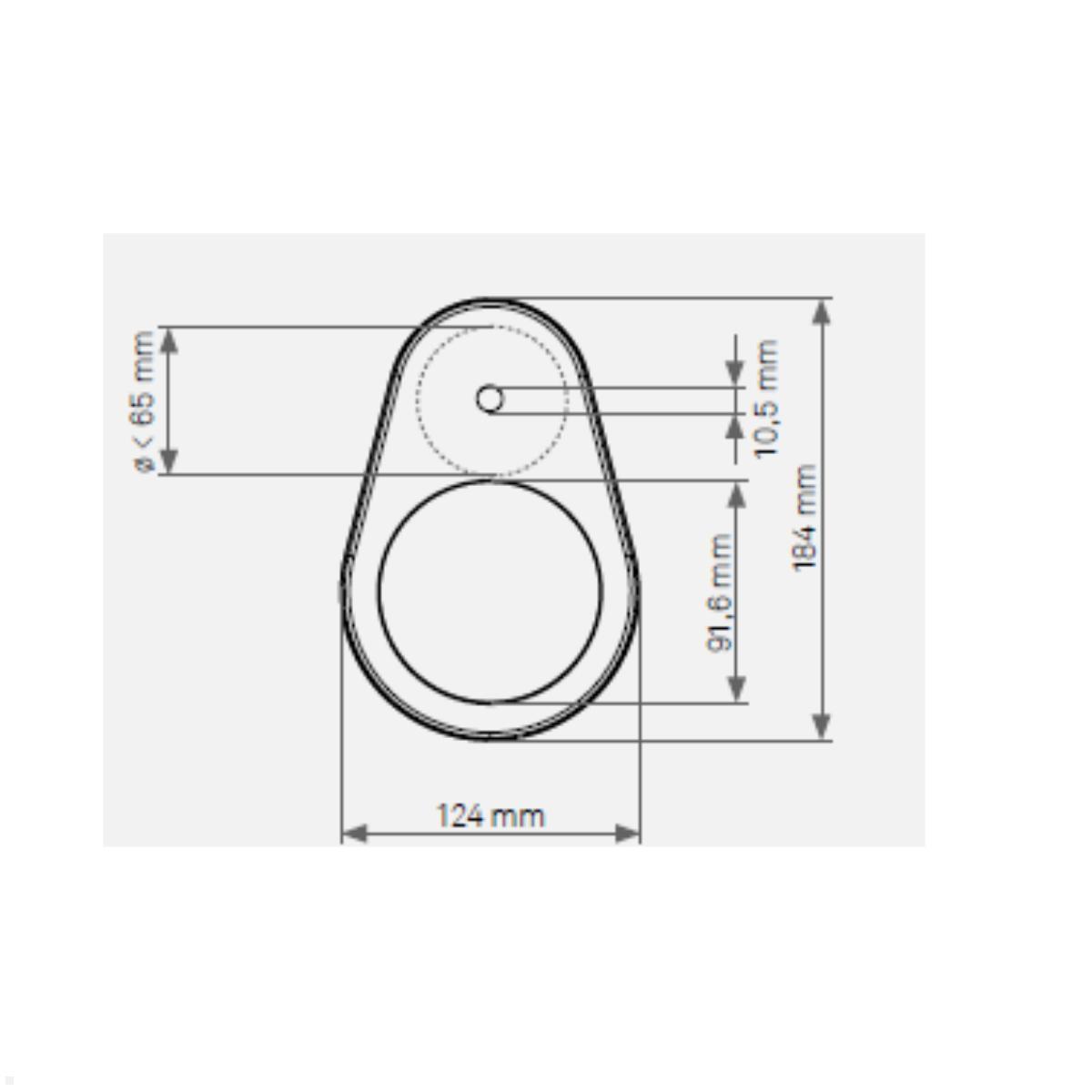 EVOline Circle80 Zubehör Monitorplatte - Verbindung einer Durchschraubbefestigung, Skizze EVOline Circle80 Zubehör Monitorplatte - Verbindung einer Durchschraubbefestigung, Skizze