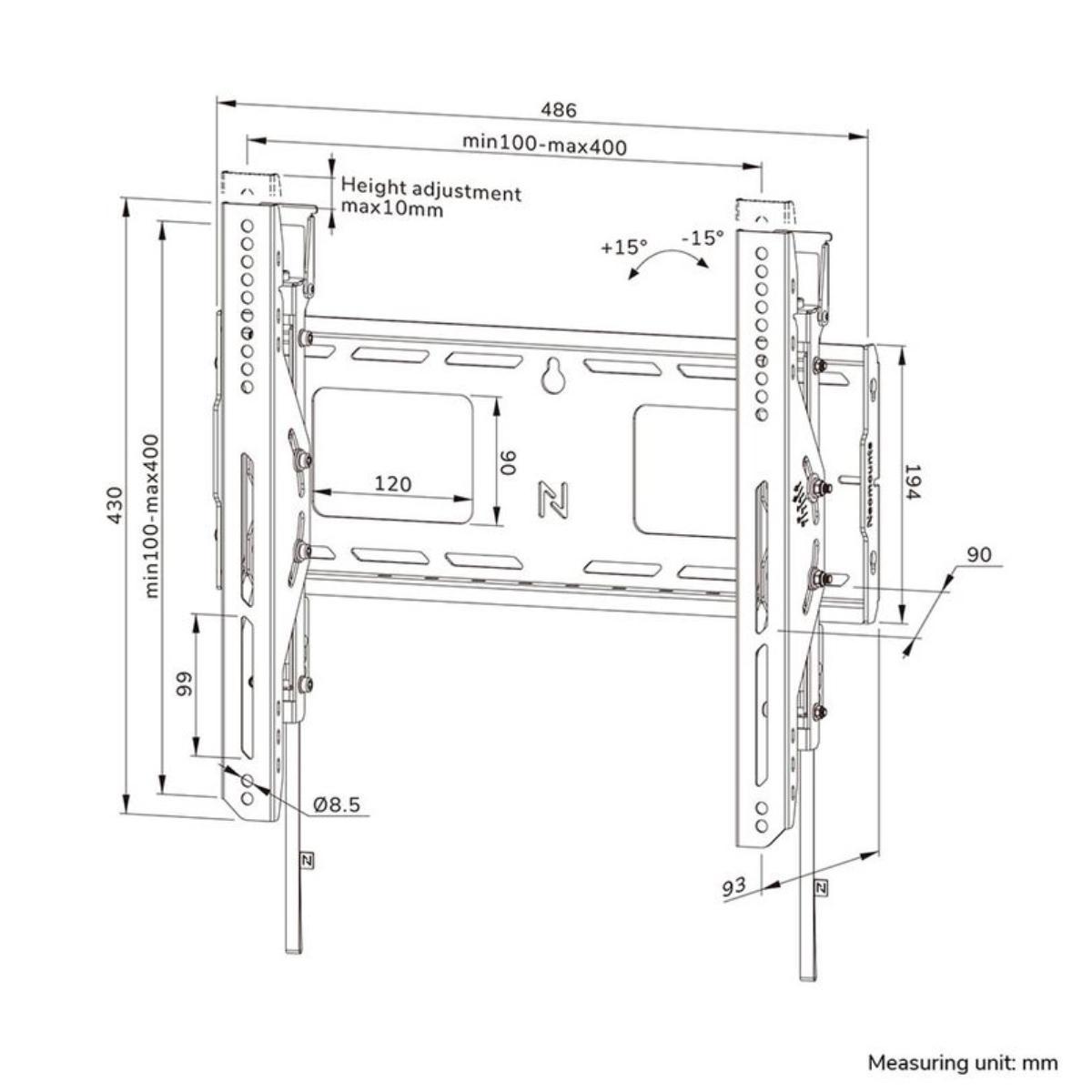 Neomounts Level WL35-750BL14 neigbarer Schwerlast TV Wandhalter 32 - 75 Zoll, 100 kg, schwarz Neomounts Level WL35-750BL14 neigbarer Schwerlast TV Wandhalter 32 - 75 Zoll, 100 kg, schwarz