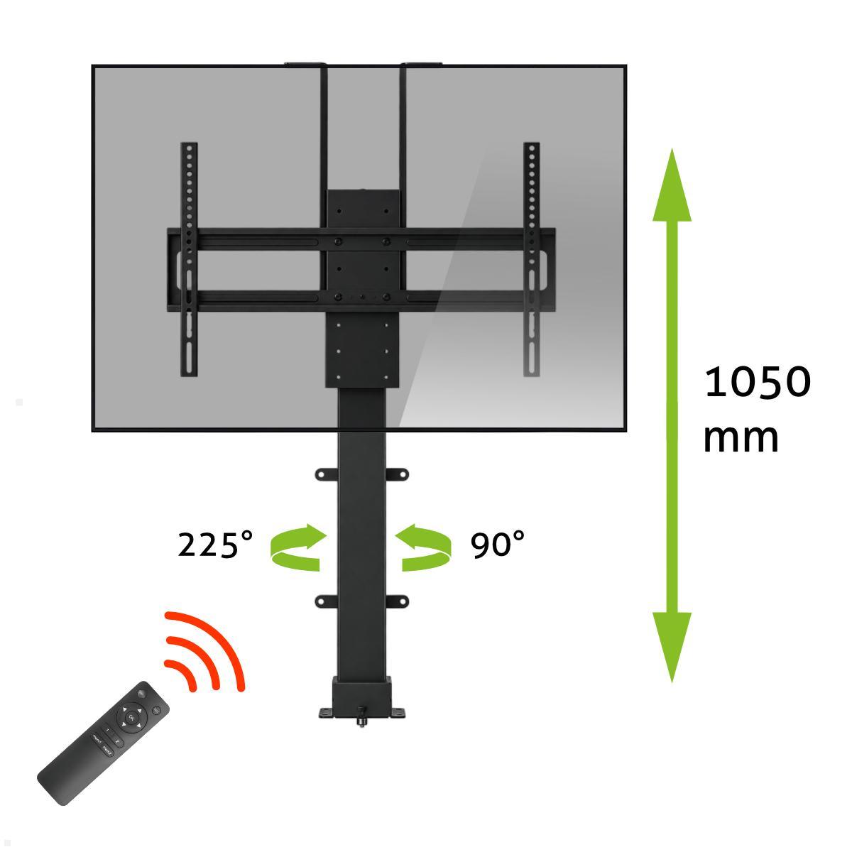 MonLines MLS041B Einbau TV Lift schwenkbar, 37-80 Zoll, 1050mm, schwarz