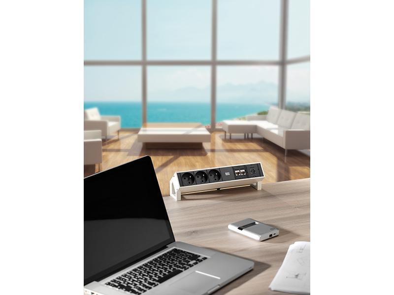Bachmann DESK 2 Steckdoseleiste mit 1,5m Kabel 902.300 Bachmann DESK 2 Steckdoseleiste mit 1,5m Kabel 902.300