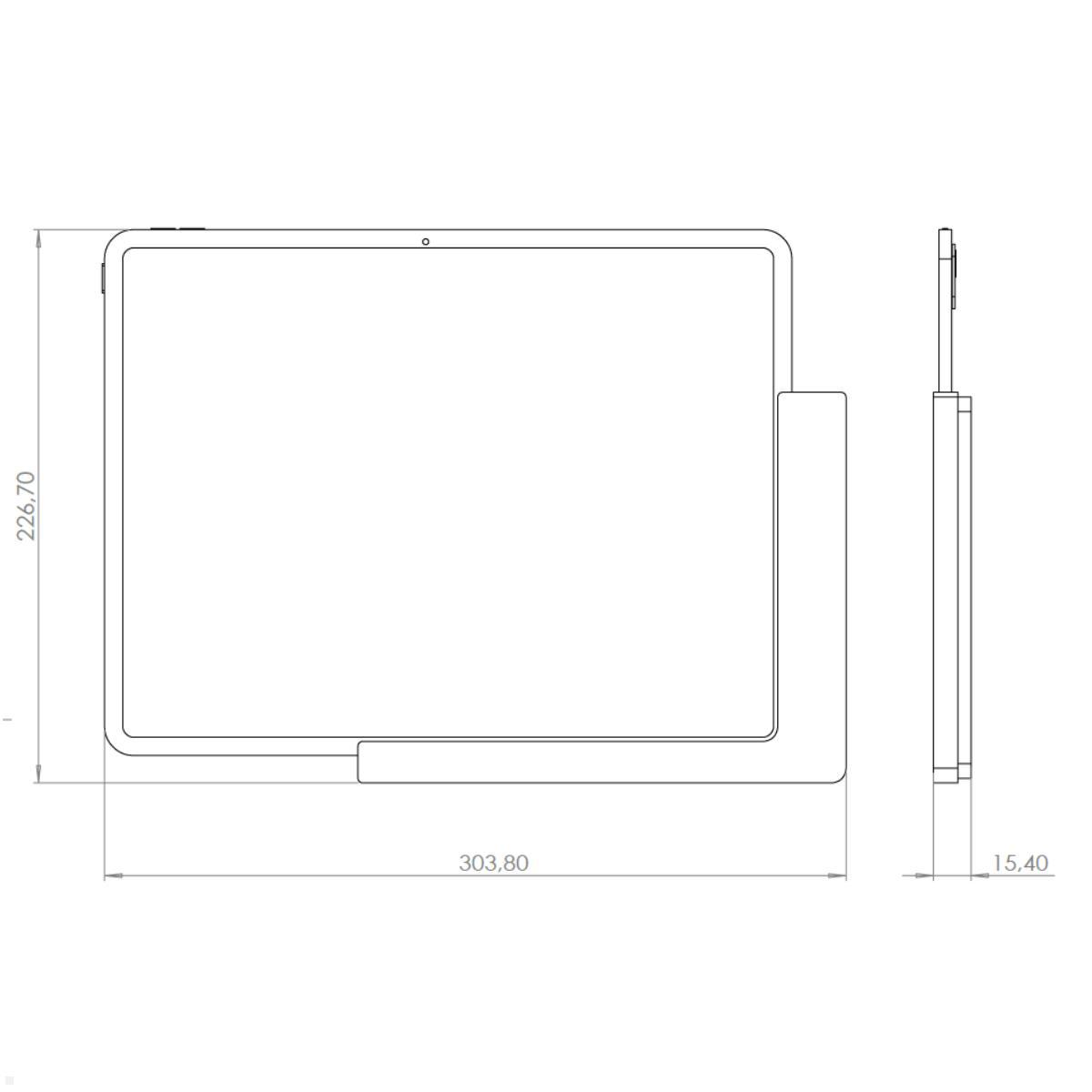 TabLines TWP045 Wandhalterung für Apple iPad Air 13.0 (M3), Maße